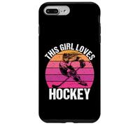 Carcasa para iPhone 7 Plus/8 Plus Camiseta para fanáticos del Hockey con Texto en inglés This Girl Loves Hockey Shirt Game Day