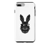Carcasa para iPhone 7 Plus/8 Plus Cara de Conejo con Gafas de Sol Día de Pascua 2024 para Hombres y niños
