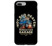 Carcasa para iPhone 7 Plus/8 Plus Caricatura de Coche clásico de Hotrod Heaven Muscle Car Garage de EE. UU.