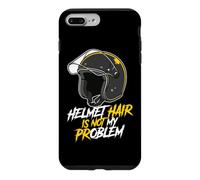 Carcasa para iPhone 7 Plus/8 Plus Casco de Motociclista Hair Not My Problem Calvo Motocicleta Rider