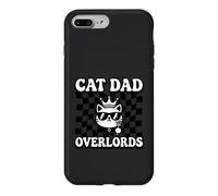 Carcasa para iPhone 7 Plus/8 Plus Cat Dad Overlords Funny Feline Master Retro Checkered