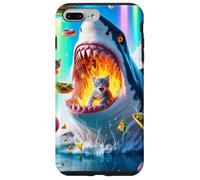 Carcasa para iPhone 7 Plus/8 Plus Cat Kitty Montando Fuego Respirando Tiburón Arco Iris Laser
