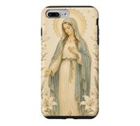 Carcasa para iPhone 7 Plus/8 Plus Católica Virgen María Floral Oración Arte Mirada Devocional