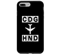 Carcasa para iPhone 7 Plus/8 Plus CDG a HND Ruta de avión París Tokio