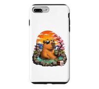 Carcasa para iPhone 7 Plus/8 Plus Chill Capybara Hot Spring Sunset Retro Funny Summer
