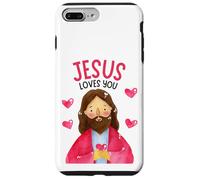 Carcasa para iPhone 7 Plus/8 Plus Christian Kids Jesus Loves Me God Niños Pequeños Niñas Adolescentes Jóvenes