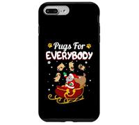 Carcasa para iPhone 7 Plus/8 Plus Christmas Pugs For Everybody Santa's Sleigh Pug Dog Lover