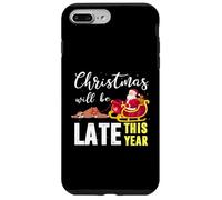 Carcasa para iPhone 7 Plus/8 Plus Christmas Will be Late This Year Faultier Santa Claus