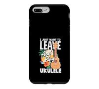 Carcasa para iPhone 7 Plus/8 Plus Cita Divertida de músico I Just Want To Leave and Play Ukelele