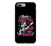 Carcasa para iPhone 7 Plus/8 Plus Cita Divertida del Guitarrista Nunca Subestimes a una Chica con un bajo