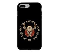 Carcasa para iPhone 7 Plus/8 Plus Cita gótica de Calavera gótica May The Bridges I Burn Light My Way