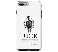 Carcasa para iPhone 7 Plus/8 Plus Cita Motivacional de Séneca sobre la Suerte filosofía Romana Antigua