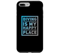 Carcasa para iPhone 7 Plus/8 Plus Citas de buceFunny Divers Humor El Buceo es mi Lugar Feliz