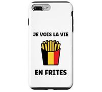 Carcasa para iPhone 7 Plus/8 Plus Citation Drapeau belge Coeur Amour Belgique Frites