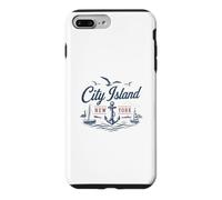 Carcasa para iPhone 7 Plus/8 Plus City Island Bronx New York Nautical Anchor Vintage Velero