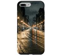 Carcasa para iPhone 7 Plus/8 Plus Ciudad lluviosa Noche Calle Luces Escena Urbana Camino