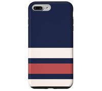 Carcasa para iPhone 7 Plus/8 Plus Classic Navy Red White Horizontal Stripes Chic Pattern