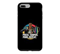 Carcasa para iPhone 7 Plus/8 Plus Coffee Barista Espresso Press Tamper Pour Repeat