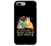 Carcasa para iPhone 7 Plus/8 Plus Coffee First Book Second Cat Always Reading Library Cat Love