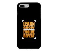 Carcasa para iPhone 7 Plus/8 Plus Color Naranja Aprende Crecer evolucionar Repetir gráfico Naranja