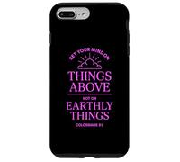 Carcasa para iPhone 7 Plus/8 Plus Colosenses 3:2 Versículo de la Biblia Christian Heaven Things Above God