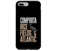 Carcasa para iPhone 7 Plus/8 Plus Comporta Portugal Campo de arroz y Silueta de cigüeña atlántica
