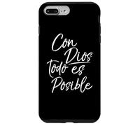 Carcasa para iPhone 7 Plus/8 Plus con Dios Todo Es Posible Mujer Cristiana Iglesia Biblia