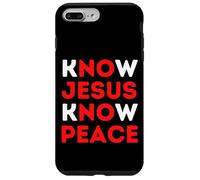 Carcasa para iPhone 7 Plus/8 Plus Conoce a Jesús Conoce la Paz Fe Cristiana Religiosa Navidad
