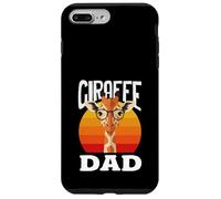 Carcasa para iPhone 7 Plus/8 Plus Cool Giraffe Dad with Glasses Retro Sunset Día del Padre