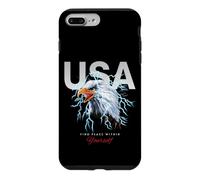Carcasa para iPhone 7 Plus/8 Plus Cool USA Eagle with Wild Quotes Illustration Graphic Designs