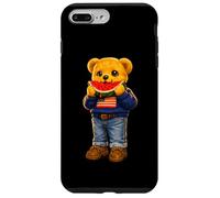Carcasa para iPhone 7 Plus/8 Plus Cool USA Teddy Bear Eating Watermelon Illustration Graphic