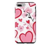 Carcasa para iPhone 7 Plus/8 Plus Corazón Ditsy Patrón Romántico Sakura Flores Cerezo Flores