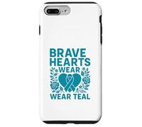 Carcasa para iPhone 7 Plus/8 Plus Corazones Valientes Visten Conciencia Verde Azulado