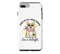 Carcasa para iPhone 7 Plus/8 Plus Corgi En Primer Lugar, Jesús Piensa Que Soy una Delicia de Las Mujeres de la Iglesia