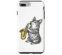Carcasa para iPhone 7 Plus/8 Plus Corgi Saxofón Boceto