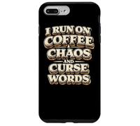Carcasa para iPhone 7 Plus/8 Plus Corro con café Caos Palabras malditas Regalo Divertido para
