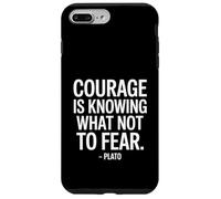 Carcasa para iPhone 7 Plus/8 Plus Courage is Knowing What Platón con Texto en alemán de un filósofo