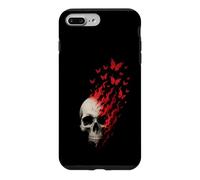 Carcasa para iPhone 7 Plus/8 Plus Cráneo Fuego Llamas Ardientes Mariposas Grunge Terror Gótico
