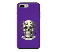 Carcasa para iPhone 7 Plus/8 Plus Cráneo Memento Mori, Grabado Floral Oscuro de Vanitas