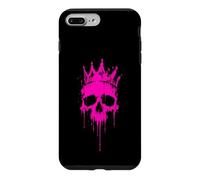 Carcasa para iPhone 7 Plus/8 Plus Cráneo Rosa Coronado Reina Punk Estética Graffiti Art Lover