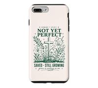 Carcasa para iPhone 7 Plus/8 Plus Cruz Floral Motivacional de Crecimiento Cristiano aún