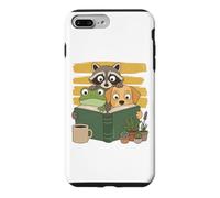 Carcasa para iPhone 7 Plus/8 Plus Curious Reading Animals Frog Raccoon Dog Book Lover