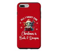 Carcasa para iPhone 7 Plus/8 Plus Cute Dragon Book For All I Want Christmas is Books & Dragons