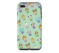 Carcasa para iPhone 7 Plus/8 Plus Cute Womens Kids Girls Kawaii Bubble Boba Tea Animals