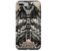 Carcasa para iPhone 7 Plus/8 Plus Death Head Polilla gótica Oculta Rosa Pentagrama Arte
