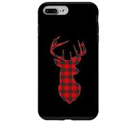 Carcasa para iPhone 7 Plus/8 Plus Deer Plaid Red Reindeer Buck Christmas Xmas