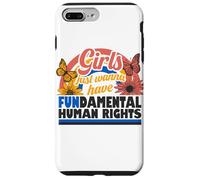Carcasa para iPhone 7 Plus/8 Plus Derechos Humanos Fundamentales para Niñas Retro Floral Rainbow