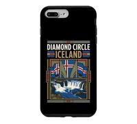 Carcasa para iPhone 7 Plus/8 Plus Diamond Circle Islandia Cascadas Ruta Escénica Vintage