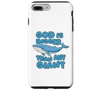 Carcasa para iPhone 7 Plus/8 Plus Dios es más Grande Que Cualquier Ballena Azul Gigante Lindos niños Cristianos