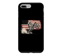 Carcasa para iPhone 7 Plus/8 Plus Dirt Bike American Flag Motocross Biker Vintage USA Cool